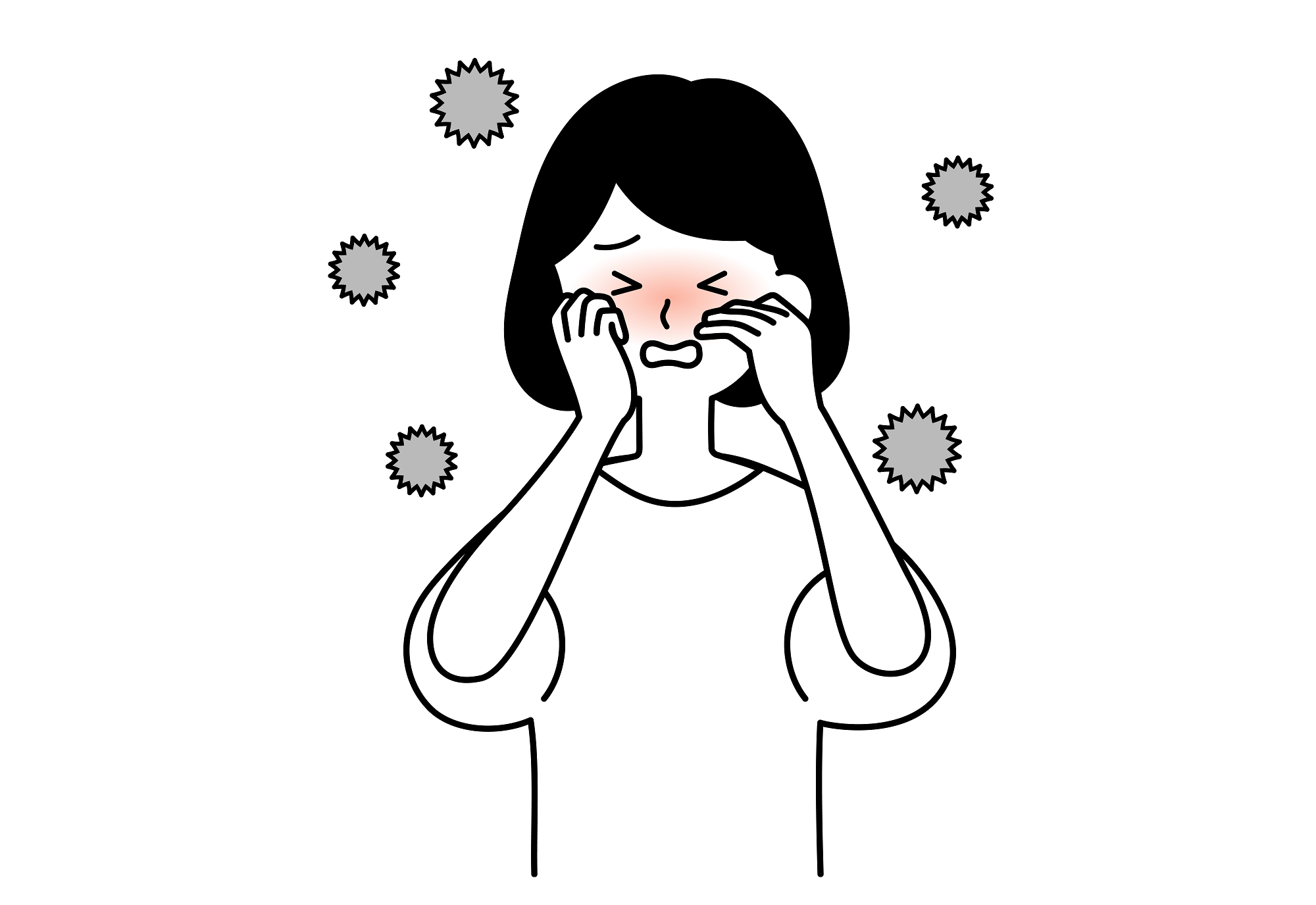 花粉、PM2.5、黄砂などによる外部刺激で、肌荒れを起こす女性